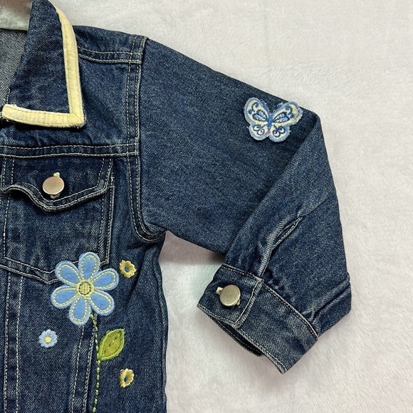 Kids Play Floral Embroidered Denim Jean Jacket 2T - Picture 5 of 6